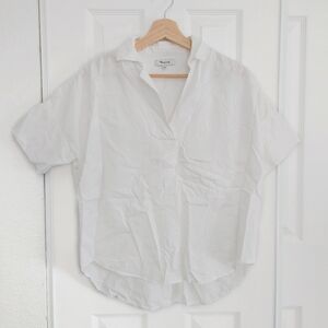 madewell courier short sleeve boxy button-back shirt